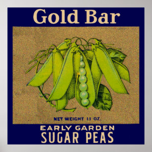 Poster Les années 1930 Gold Bar les pois à sucre peuvent 