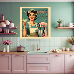 Poster les années 50 style bande dessinée drôle foodie di