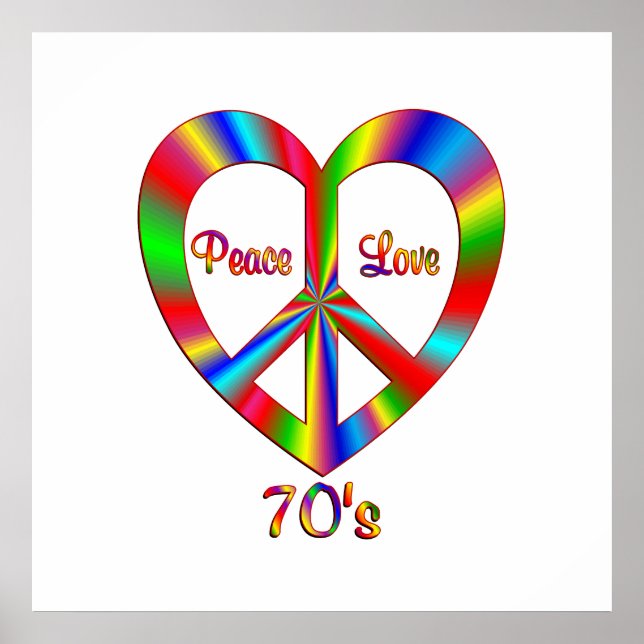 Poster les années 70 amour de la paix (Devant)