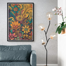 les années 70 Fleurs psychédéliques AI Art | Color