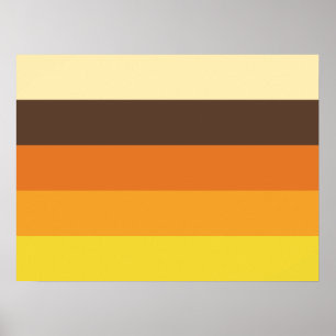 Poster les années 70 Motif de couleurs triées rétro