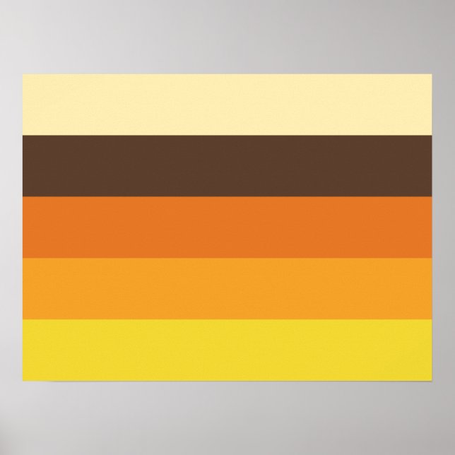 Poster les années 70 Motif de couleurs triées rétro (Devant)