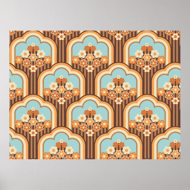 Poster les années 70 papier peint design transparent, fle (Devant)