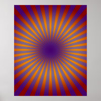 les années 70 violet orange étoile éclate mur art