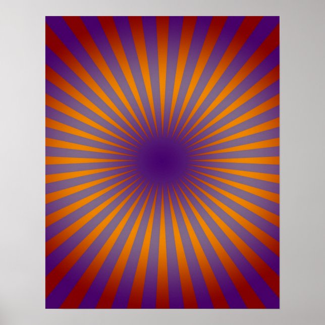 Poster les années 70 violet orange étoile éclate mur art (Devant)
