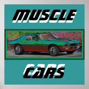 Poster les années 70 voiture de muscle