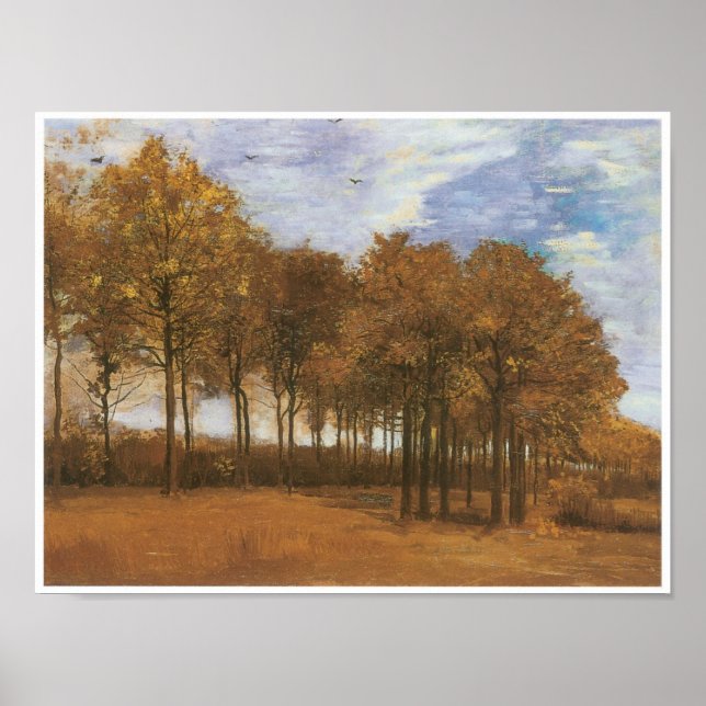 Poster Les arbres paysagers d'automne (Devant)