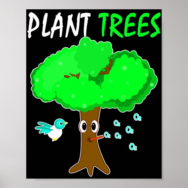 Poster Les arbres plantes protègent l'environnement (Devant)