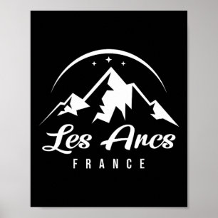 Poster Les Arcs France Station De Ski Snowboard Sou