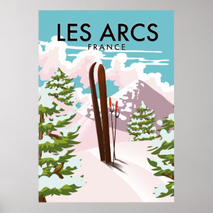 Poster Les Arcs France voyage ski