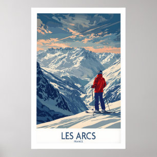 Poster Les Arcs Ski Print - France 1