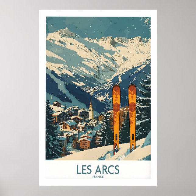 Poster Les Arcs Wall Art - France 1 (Devant)