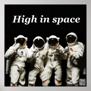 Poster Les astronautes posant avant d'aller dans l'espace