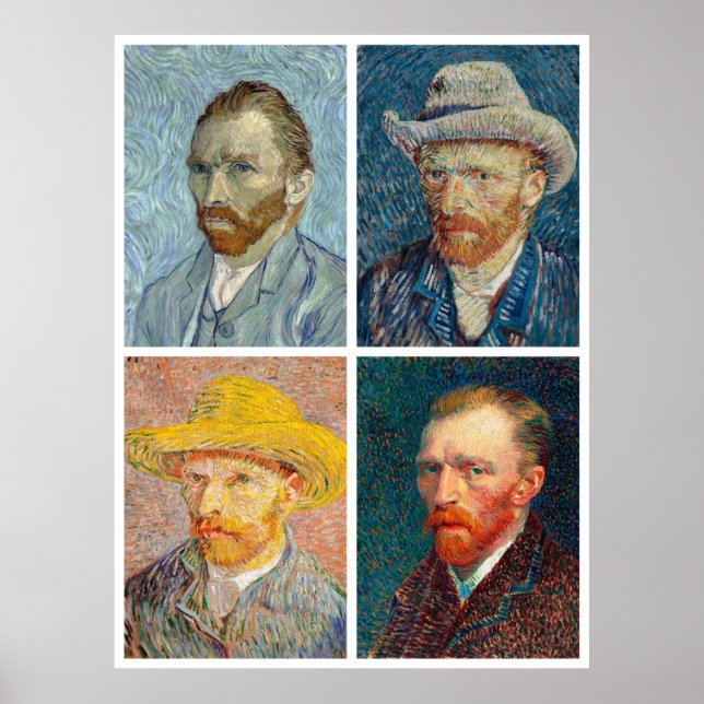 Poster Les autoportraits de Van Gogh (Devant)