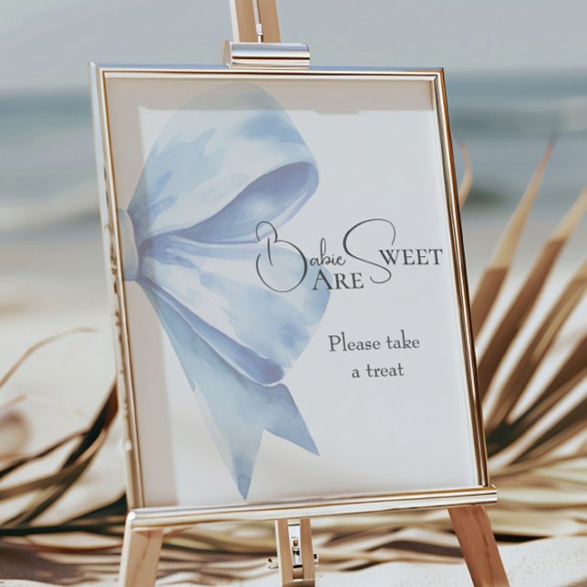 Poster Les Baby showers Dusty Blue Bow sont doux (Créateur téléchargé)