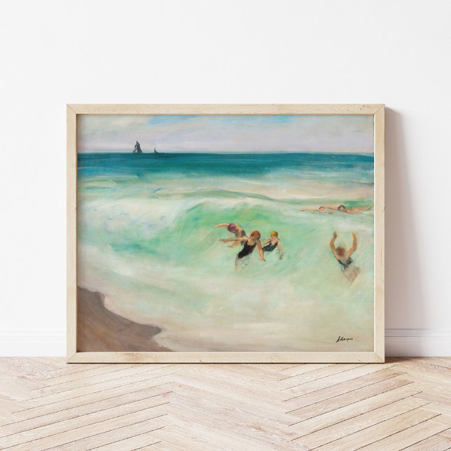 Poster Les baigneurs dans la vague | Henri Lebasque (Créateur téléchargé)