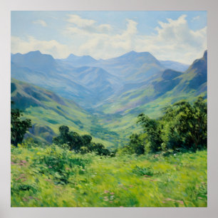 Poster Les beaux-arts de Green Forêt Peaks Impressionni