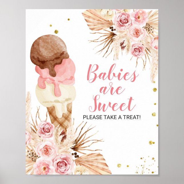 Poster Les Bébés À La Crème De Glace Sont Doux S'Il Vous  (Devant)