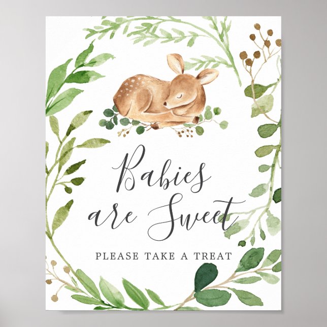 Poster Les bébés Baby showers de cerfs sont des signes do (Devant)