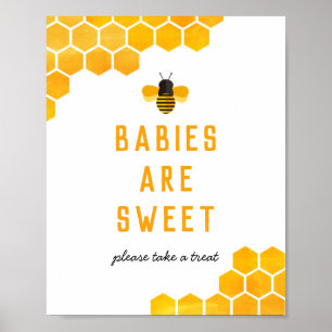 Poster Les bébés d'abeilles miel sont des signes de faveu
