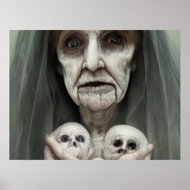 Poster Les bébés de mamie Carte postale Halloween (Devant)