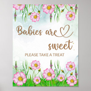 Poster Les bébés fleur sauvage sont doux prendre un gâtea