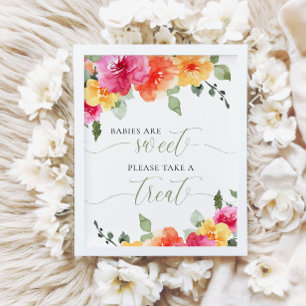 Poster Les bébés floraux colorés et lumineux sont doux pr