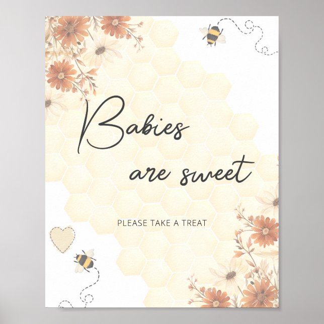 Poster Les bébés miel sont doux Prendre un Baby shower de (Devant)
