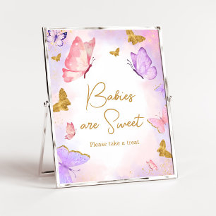 Poster Les bébés papillons rose or pourpre sont doux