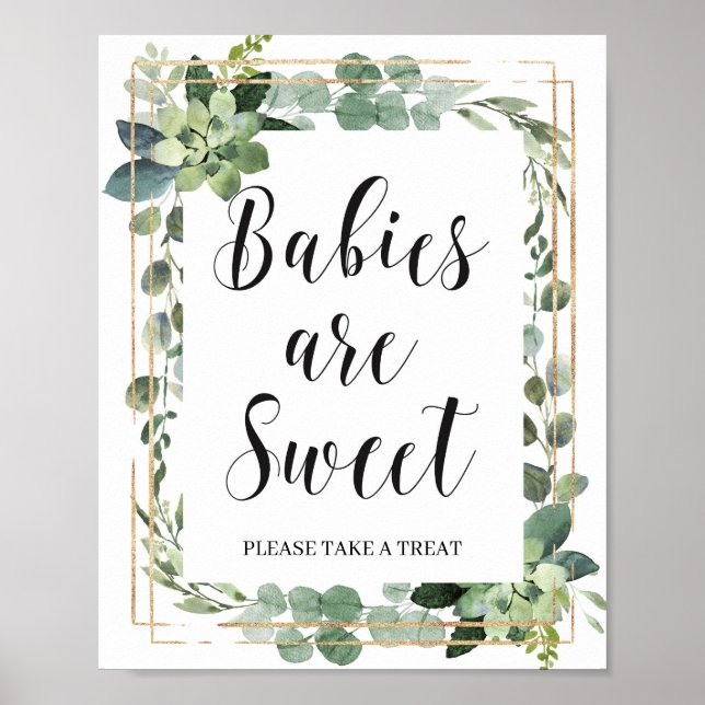 Poster Les bébés saumons succulents verts sont doux signe (Devant)
