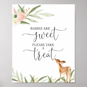 Poster Les bébés sont baby shower de cerfs en or rose dou