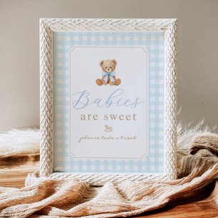 Poster Les bébés sont des ours en peluche mignons Gingham