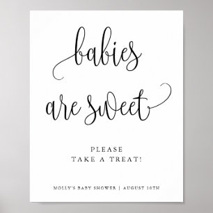 Poster Les bébés sont doux minimaliste Calligraphie Faveu