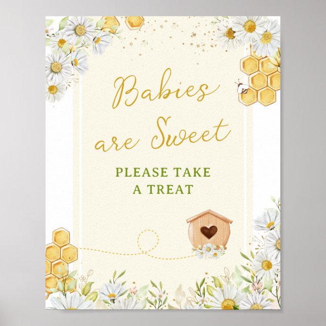 Poster Les bébés sont doux prendre traiter Baby shower Bu (Devant)