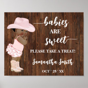 Poster Les bébés sont doux prendre un gâteau AA Cowgirl D