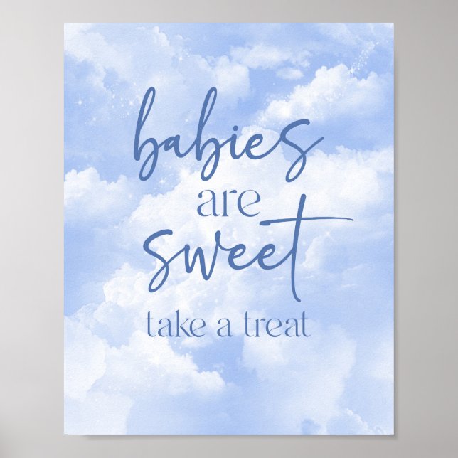 Poster Les bébés sont doux Prendre un signe de Baby showe (Devant)