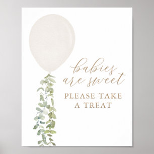 Poster Les bébés sont doux Prenez un Baby shower de ballo