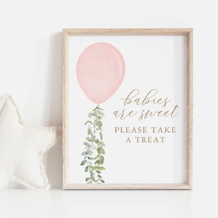 Poster Les bébés sont doux Prenez un Baby shower de ballo