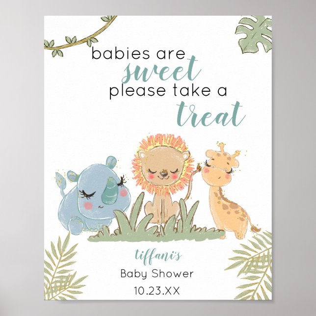 Poster Les bébés sont doux Prenez un traitement Safari Po (Devant)