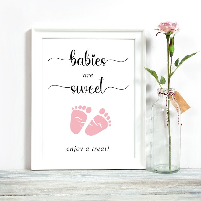Poster Les Bébés Sont Doux Profitez D'Une Treat Rose Pied (Créateur téléchargé)