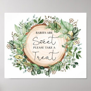Poster Les bébés sont doux Rustique verdure Baby shower F