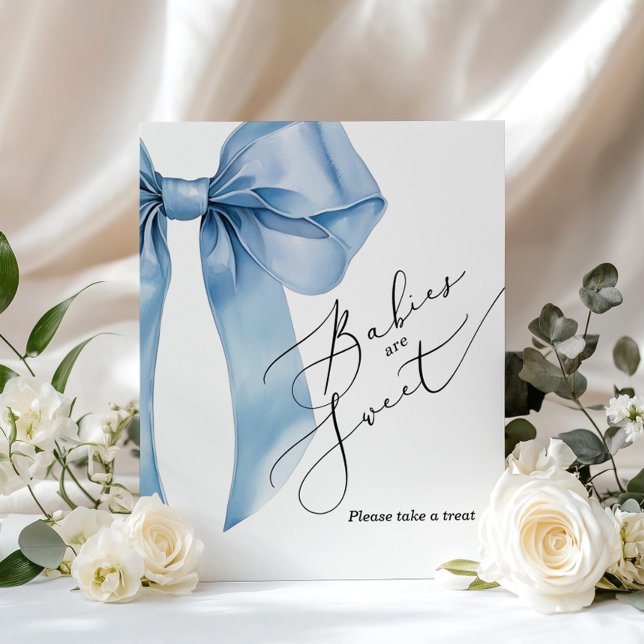 Poster Les bébés sont sucrés prendre un baby shower bleu  (Créateur téléchargé)
