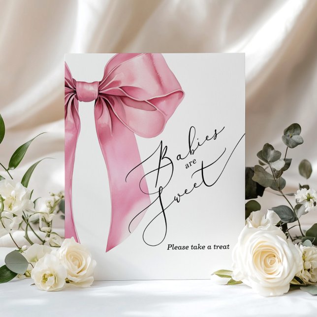Poster Les bébés sont sucrés prendre un baby shower bow r (Créateur téléchargé)
