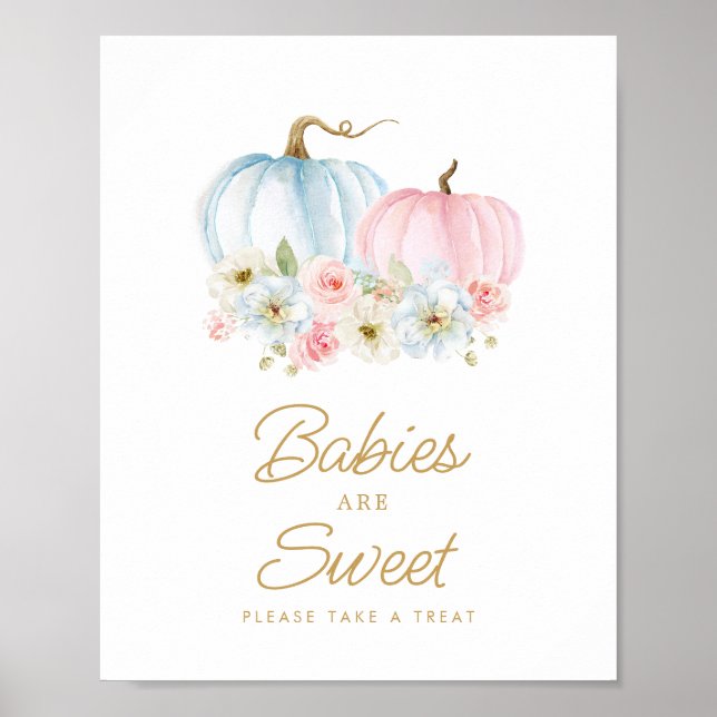 Poster Les bébés sont Sweet Fall Genre Reveal Baby shower (Devant)