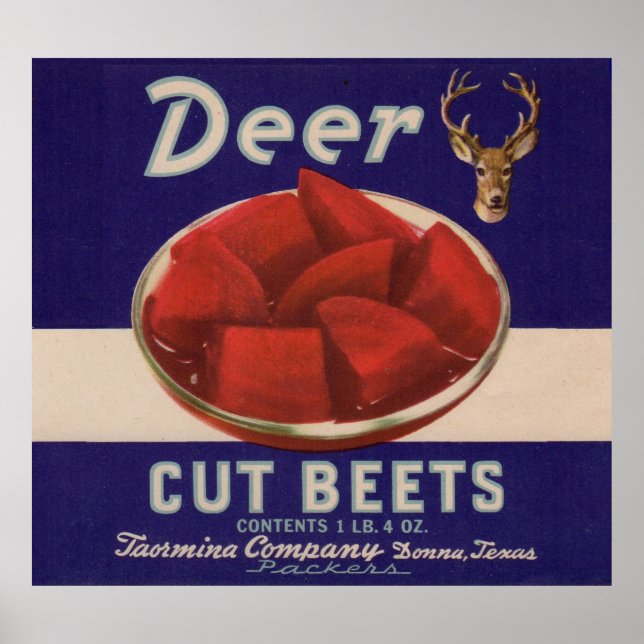 Poster Les betteraves découpées de cerfs des années 1930  (Devant)