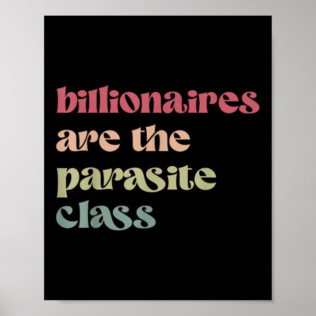 Poster Les Billionnaires Sont Le Cl Parasite (Devant)