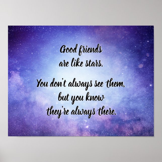Poster Les bons amis sont comme des étoiles (Devant)
