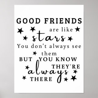 Poster Les bons amis sont comme des étoiles : Art de cita