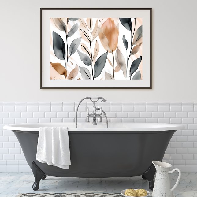 Poster Les botaniques de la nature sans cadre (This modern art botanical print works well in any style room.)
