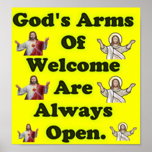 Poster Les Bras De Bienvenue De Dieu Sont Toujours Ouvert